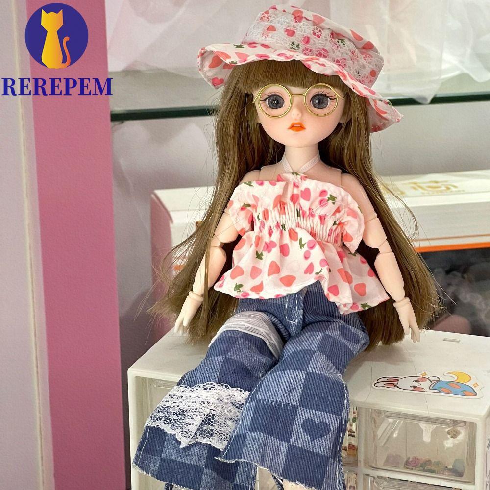 MARTIN1 30cm Bjd Doll, Tóc Dày Trang Điểm Hàn Quốc Nhìn Đôi Mắt Lớn Công Chúa BJD Doll, DIY Dress-up