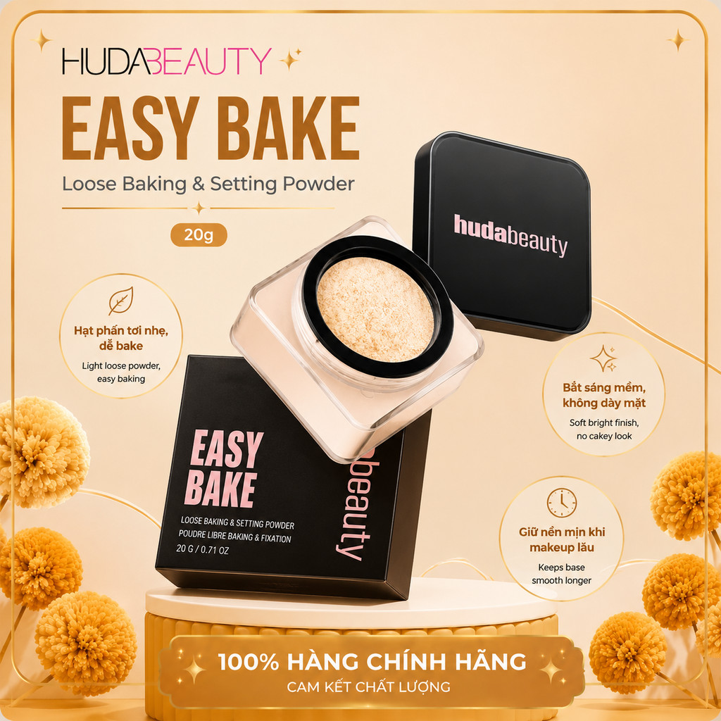 Huda Beauty Easy Bake Loose Powder 20g | Hạt phấn mịn, bake dễ