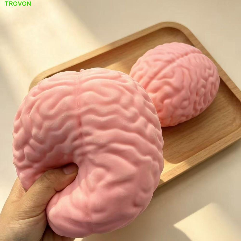 TROVON Fidget Toy, TPR Đồ chơi Squishy não tăng chậm, Bóng căng thẳng Mô phỏng Mô hình não lớn có th