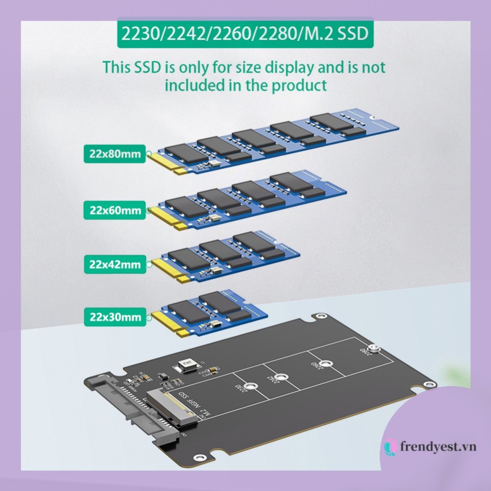 [frendyest.vn] M.2 NGFF B Chìa Khóa Để 2.5 Inch SATA SSD 6Gbps M.2 SSD Adapter M.2 SSD Hộp Ngoài SSD