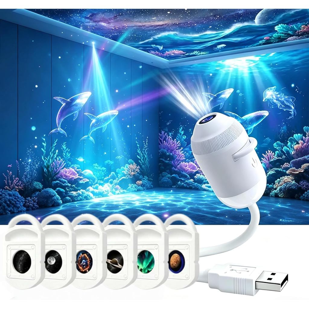 HD Smart Dynamic 5D Night Light Projector (with 6 Films) | Holographic Night Light Projector Plug an