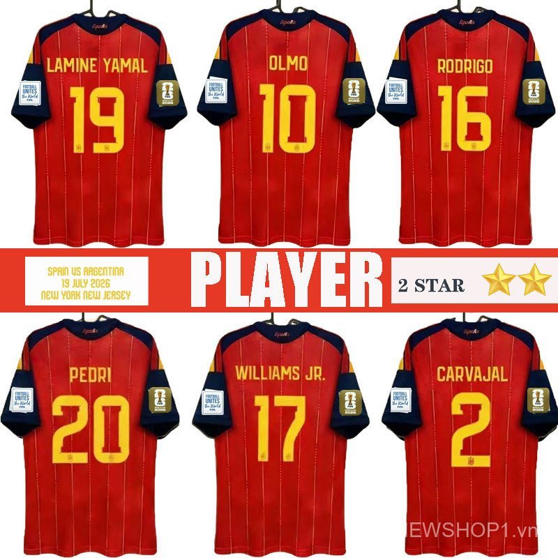 2 STAR 2026 sp HOME PLAYER phiên bản W Cup LAMIN YAMAL PEDRI SOCCER jersey