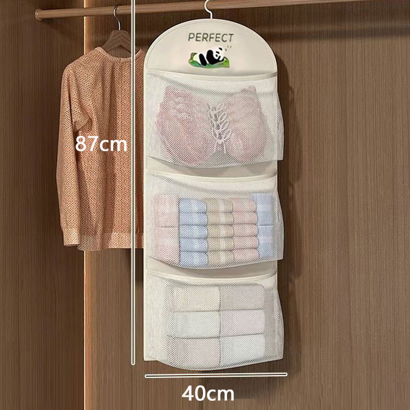 Gấu Trúc Dễ Thương Nhiều Lớp Lưu Trữ Túi Treo Tất Quần Lót Lưới Túi Buggy Túi