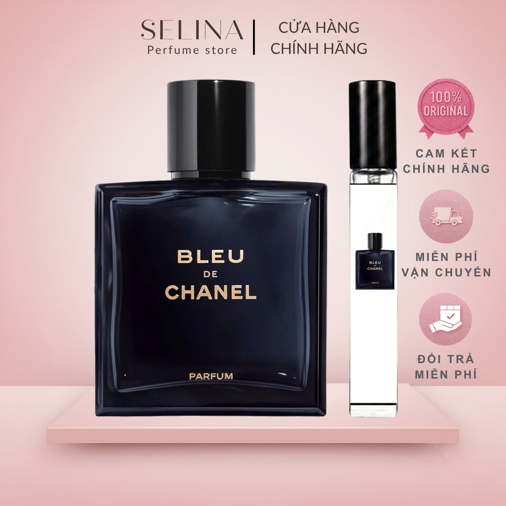 [Chính hãng] Nước Hoa Nam Chiết 10ml Chanel Bleu De Chanel Parfum (Chữ Vàng) Nam Tính, Ấm Áp, Gợi Cả