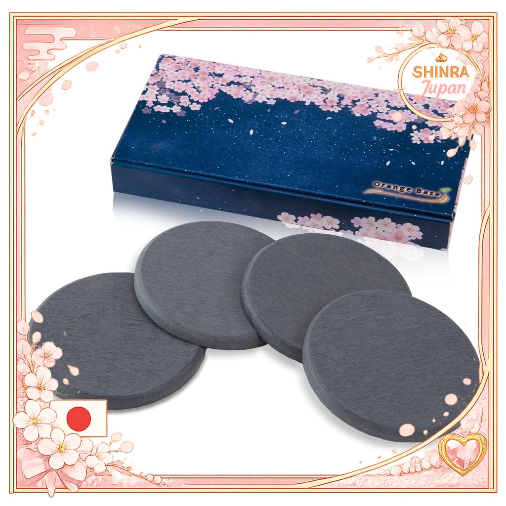 《Direct From Japan》  Diatomaceous earth coaster, original box included, asbestos-free certificate ac