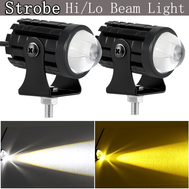 Dual-color flashing headlights, hi/lo beam motorcycle headlights, white and yellow driving headlight
