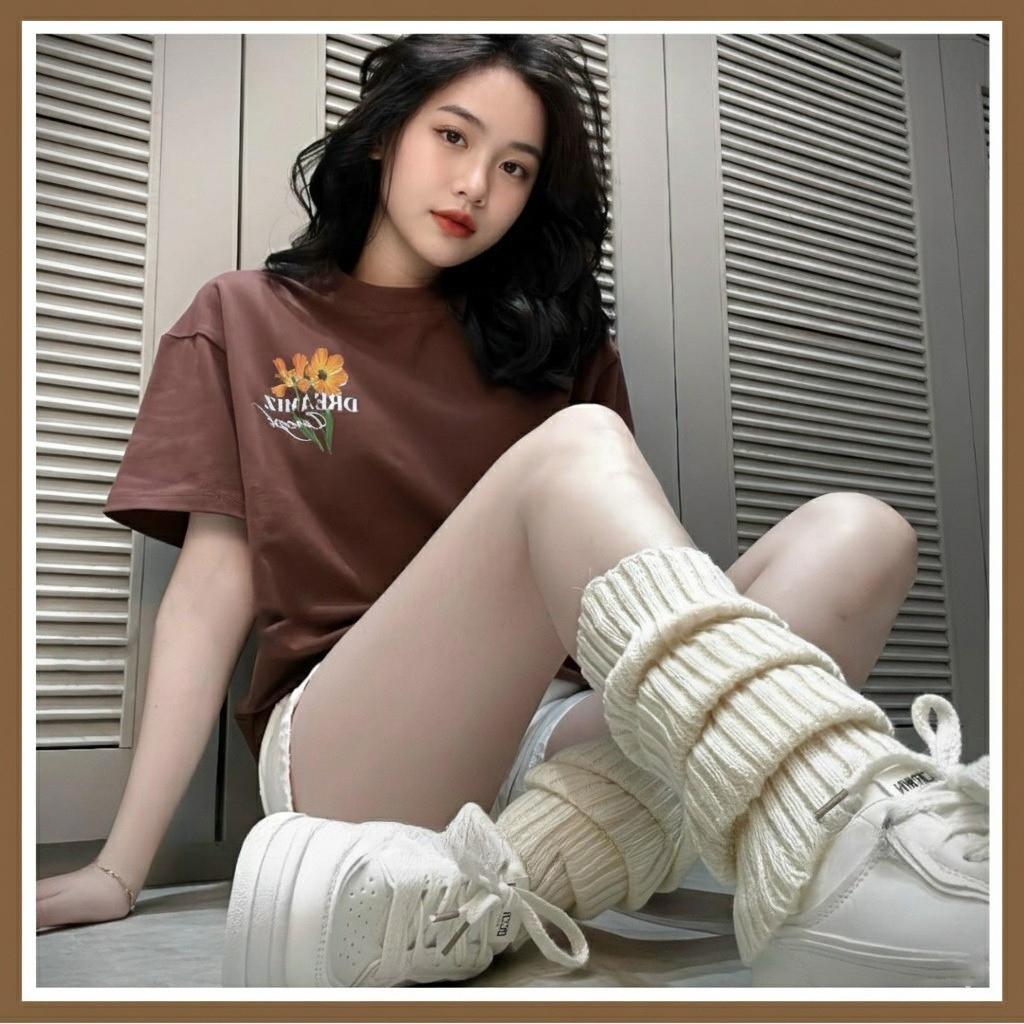 （Giao hàng 24h）Angela - Áo baby tee cotton chính phẩm, màu nâu, in 2 mặt sắc nét, vải dày dặn Menswe