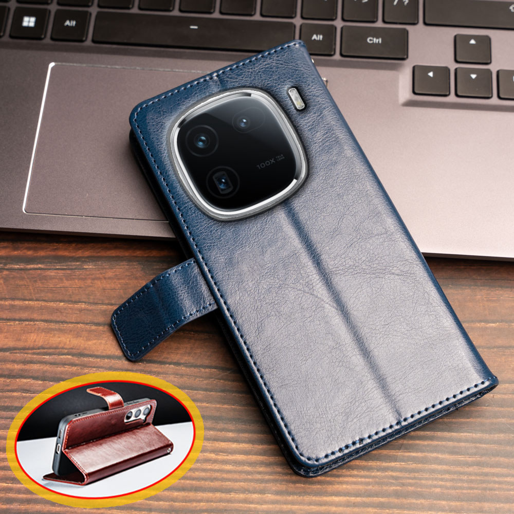 Dành Cho Vivo iQOO 12 5G V2307A Vintage Cổ Điển Ví Da Folio Case Lật Notebook Phong Cách Bao Từ Đóng