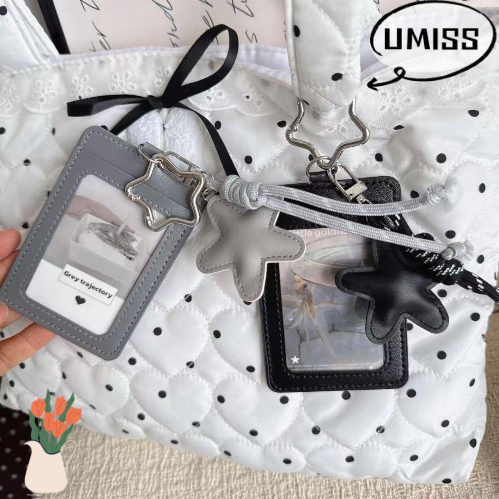 Hộp đựng thẻ UMISS, INS PU Leather Kpop Idol Photocard Holder, Y2k Idol Photo Cards Tay áo