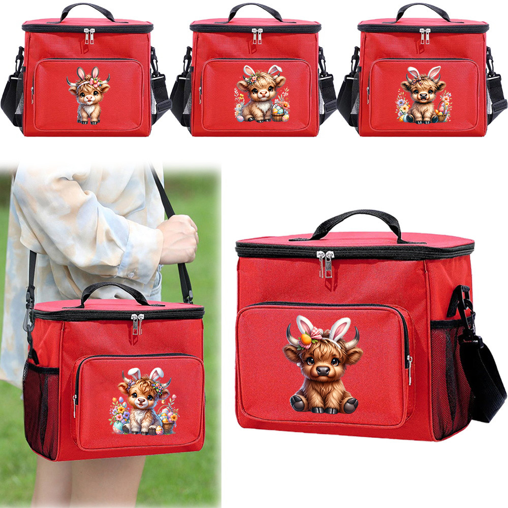 Lunch Bag Heavy Duty Oxford Cooler Bag Adjustable Shoulder Belt Office Worker Daily Meal Bag HighCow