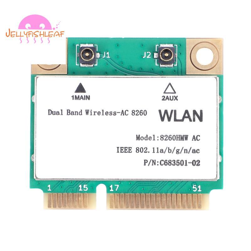 Card mạng 1200Mbps 8260Hmw Ac 2.4G + 5G Mini Pci-E Card 4.2 Bluetooth Wifi 802.11Ac 867Mbps cho Lapt