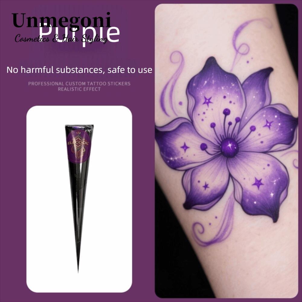 UNMEGONI Henna Paste Cone, Kem xăm Henna bán vĩnh viễn dễ sử dụng, Kem xăm Henna Màu nâu đen Kem hen