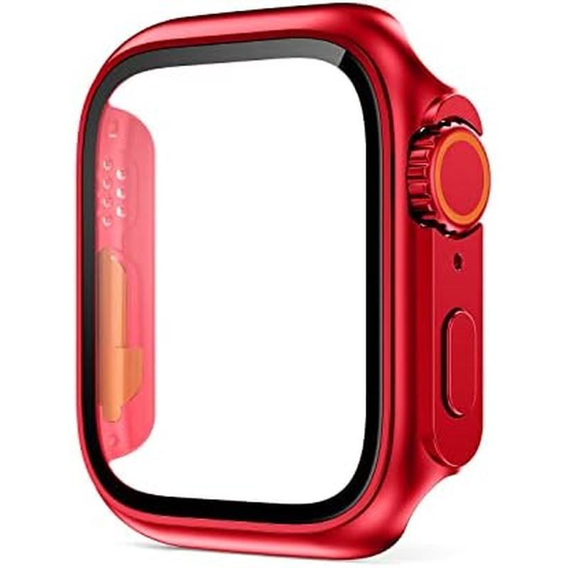VeveXiao Tương thích với Apple Watch Series 8 7 45mm Bảo vệ màn hình Thay đổi thành Ultra, Vỏ PC Kín