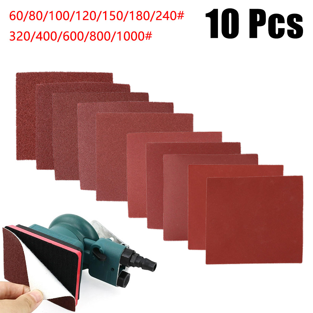 10 Pack Red Abrasive Sanding Paper 110x100mm Alumina Sandpaper 601000 Grit