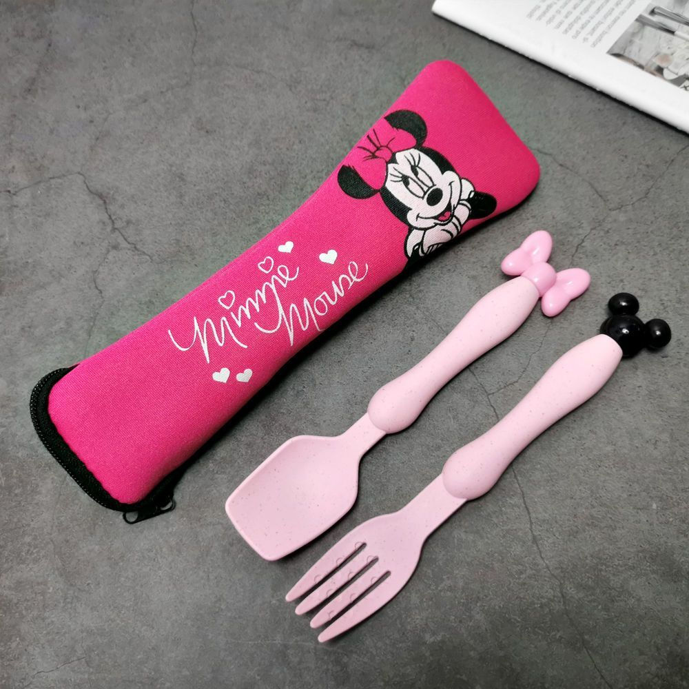 Tableware12y Student three-piece spoon and fork set, cute children's spoon and chopsticks, new porta