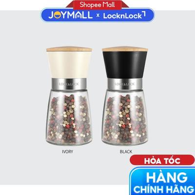Hũ xay tiêu thủy tinh LocknLock 170ml CKO116, Hàng chính hãng, lưỡi nghiền sứ, thép không gỉ, 2 chế độ xay - JoyMall