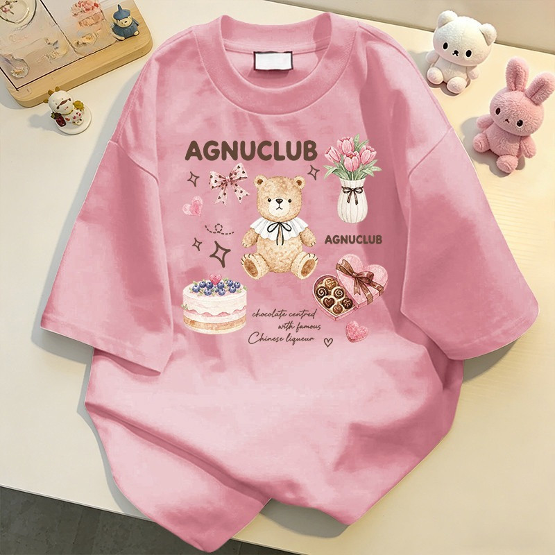 COD✅ (Hồ Chí Minh)RTOML áo xinh uniqlo mall áo thun nữ ôm body áo thun trơn form boxy Gấu Bạn Tráng 