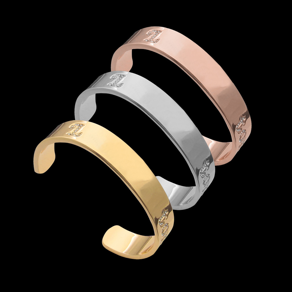 FRTC Bracelet with an opening v Bracelet style c Diamond letter couple's jewelry gold