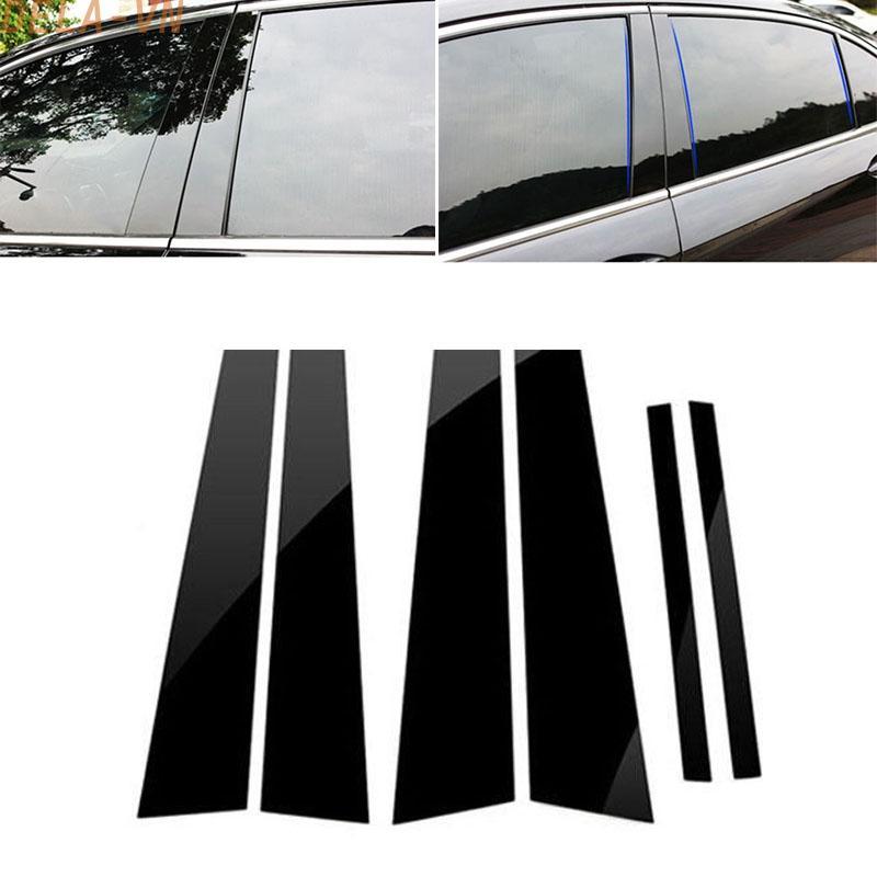 Black Moulding Part Kit For Honda Accord 2008-2013 6PCS Window Pillar Post Cover#DELA