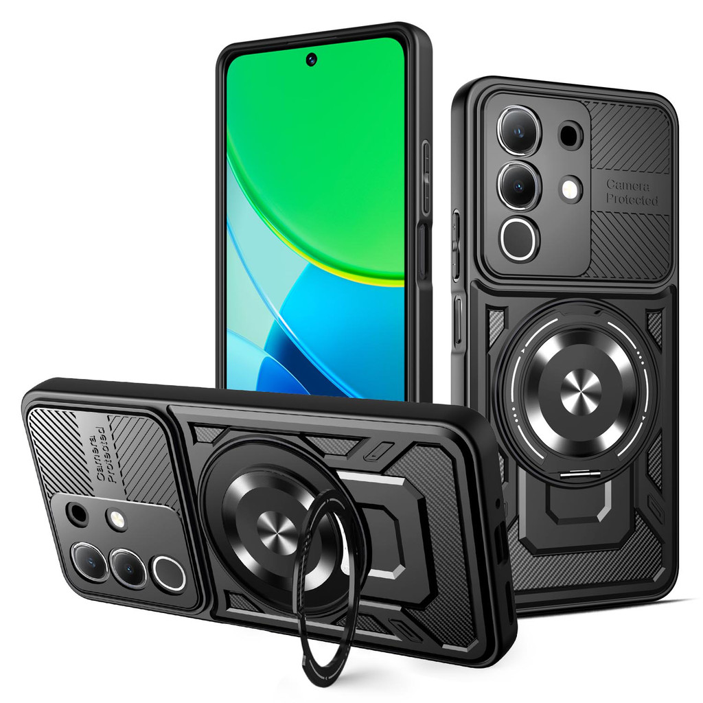 Dành Cho Realme C85 Pro Ốp Lưng Realme C85 Vỏ Điện Thoại C85 Pro Giáp Từ Tính Chống Sốc Nhẫn Giá Đỡ 