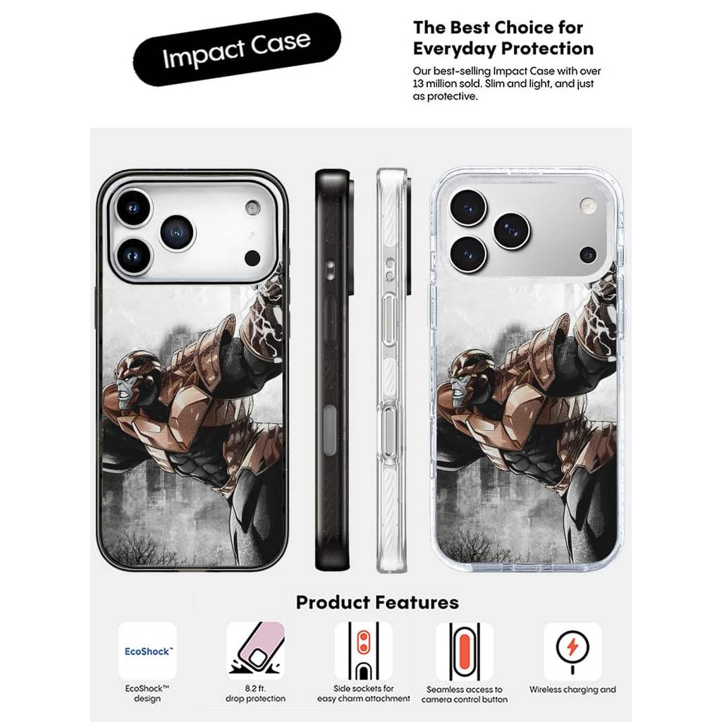 Ốp Lưng Thanos VS Cạnh Đen Trong Suốt Cứng Hút Từ Tính Tác Động Dành Cho Apple IPhone 14 15 16 17 Pr