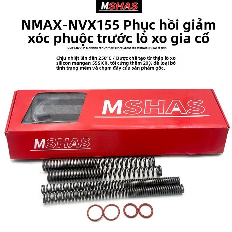 Lò xo phuộc trước MSHAS tăng cường 20% cho NMAX155/NVX155 bền chắc