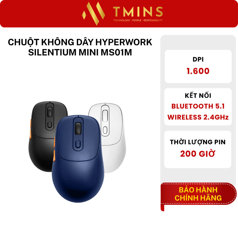 Chuột không dây HyperWork Silentium Mini MS01M