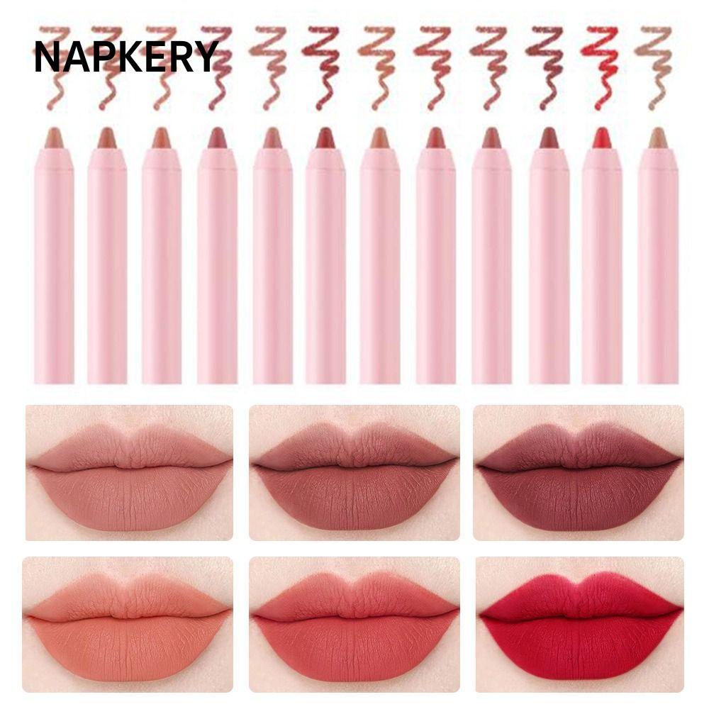 NAPKERY Lip Liner, Matte Velvet Lipliner Pencil, Chống Thấm Nước Tự Nhiên Phác Thảo Môi Đường Viền N