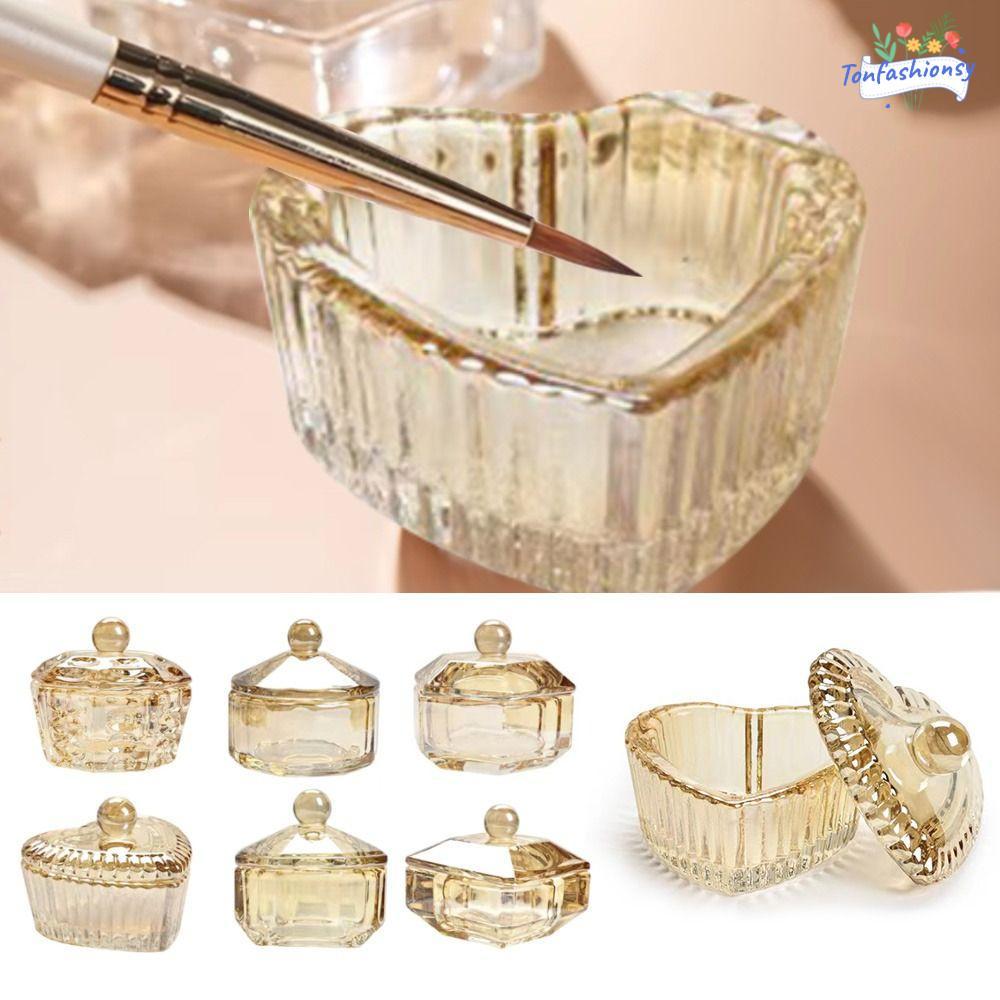 ITRUMPET Glass Dappen Dish, Acrylic Universal Liquid Powder Glass, Nail Supplies Crystal Nail Art To