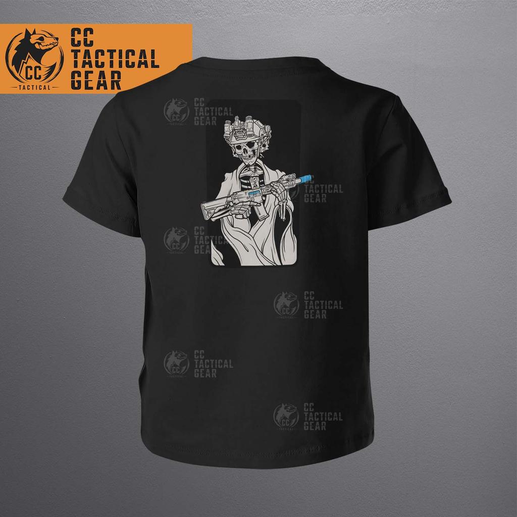 [Sẵn sàng] Áo thun in họa tiết bắn đầu lâu chiến thuật TACTICAL GEAR dành cho nam, tay ngắn cổ tròn 