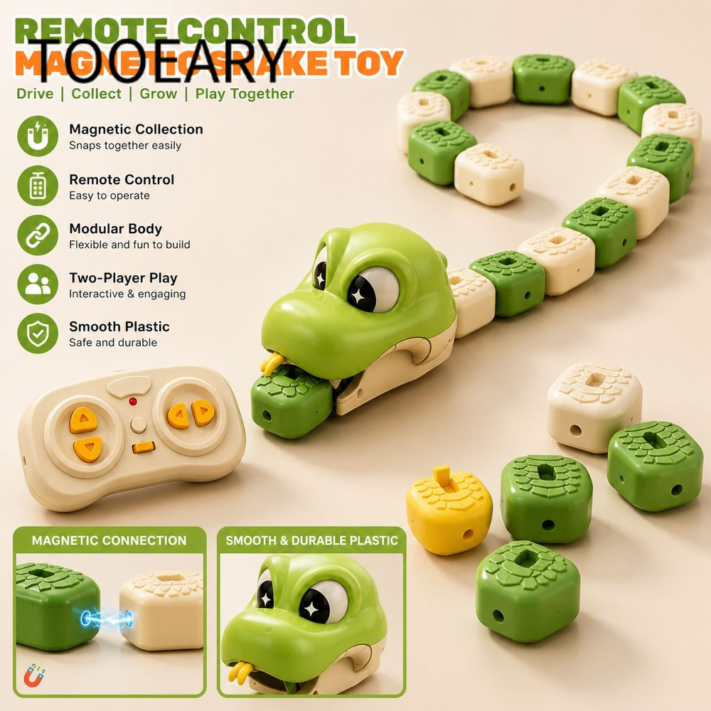 TOOEARY Đồ chơi từ tính rắn tham lam, Điều khiển từ xa Động vật hoạt hình điều khiển từ xa Rắn, Bộ s