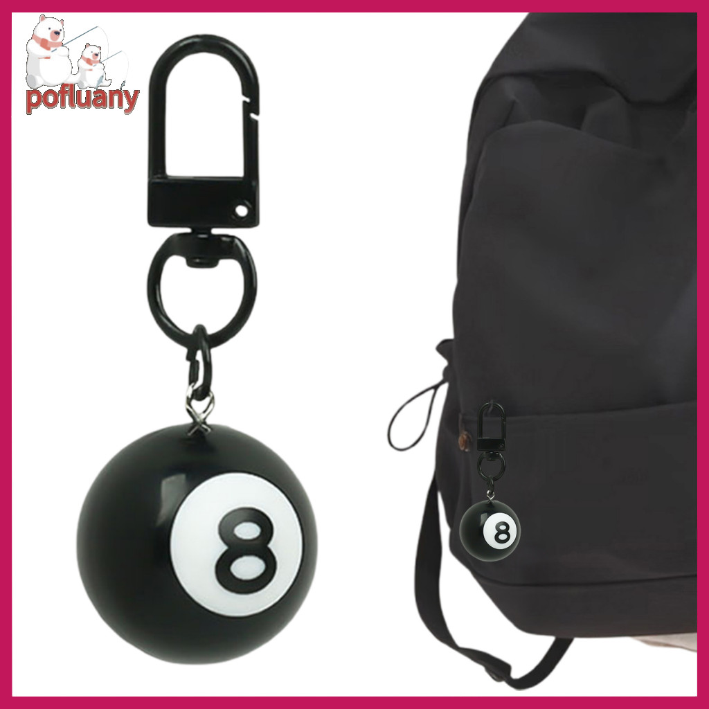 Keo| Móc khóa 8 bóng màu đen Mini Pool Ball Charm Bida Móc khóa dành cho người chơi bể bơi Những ngư