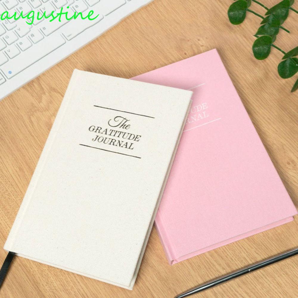 AUGUSTINE Gratitude Journal Notebook, Smooth Surface Ribbon Bookmark Daily Notebook, Giấy A5 Creatii