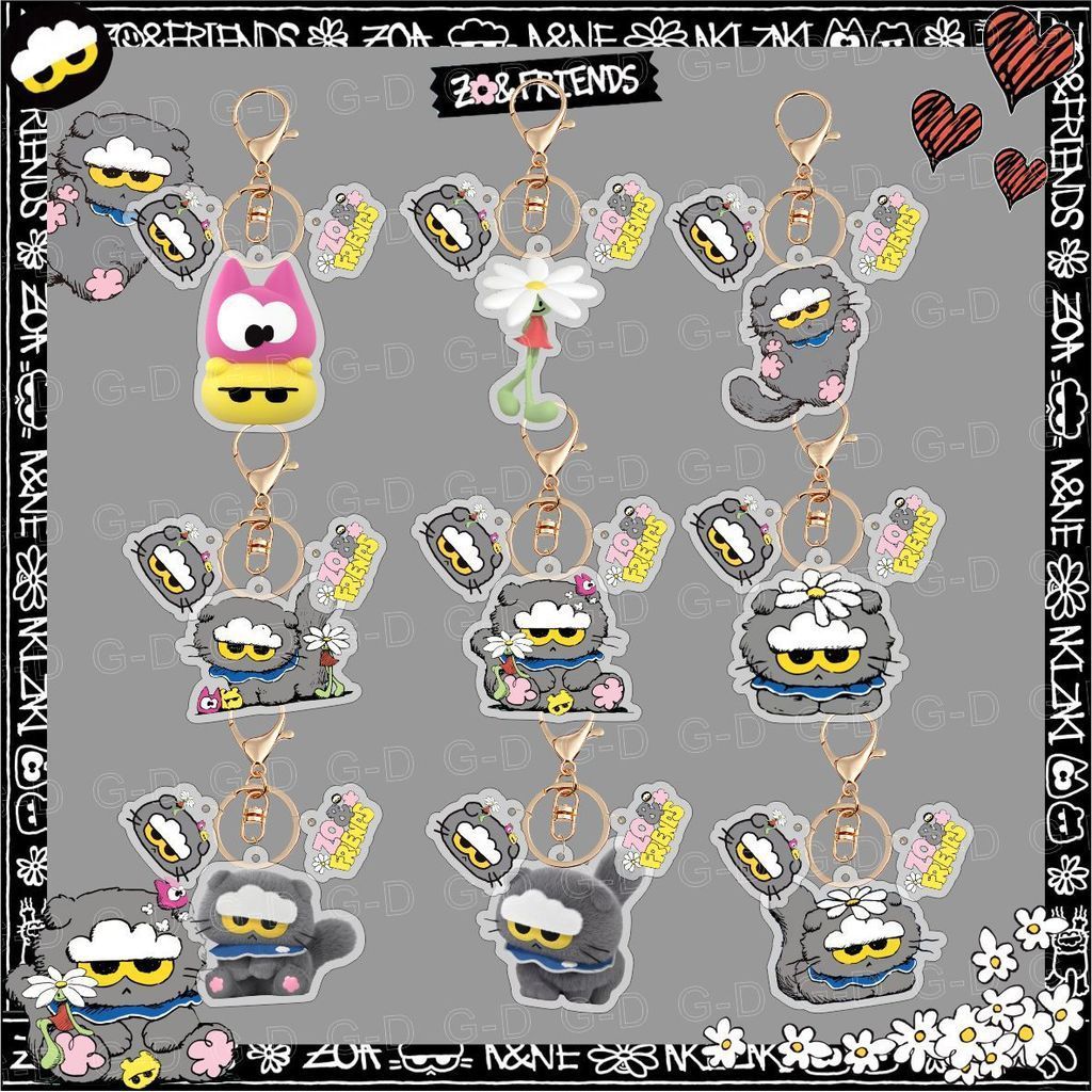 G-D G-D Kwon Ji-Dragon Hoạt Hình Phong Cách Mới Acrylic Móc Khóa Túi Mặt Dây Chuyền Phụ Kiện Trang S