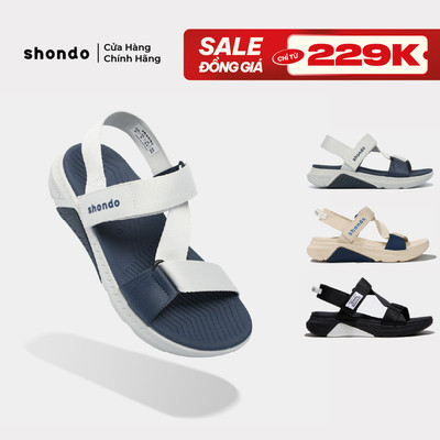 Giày Sandal Nam Nữ Shondo F7R Đế Cao 5cm Nhẹ Đi Học Đi Chơi Nhiều Màu