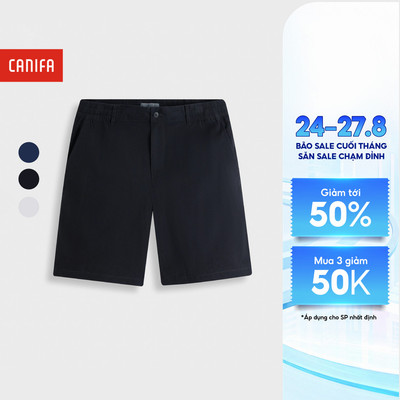 Quần soóc nam CANIFA cotton lưng chun cài cúc 8BS26S011