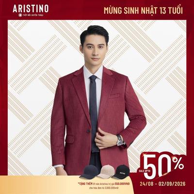 ÁO VEST, BLAZER 𝐀𝐑𝐈𝐒𝐓𝐈𝐍𝐎 ABZM080Z-BST HOA BẢO TIÊN MÀU BOOC ĐÔ 4 JACQUARD HỌA TIẾT