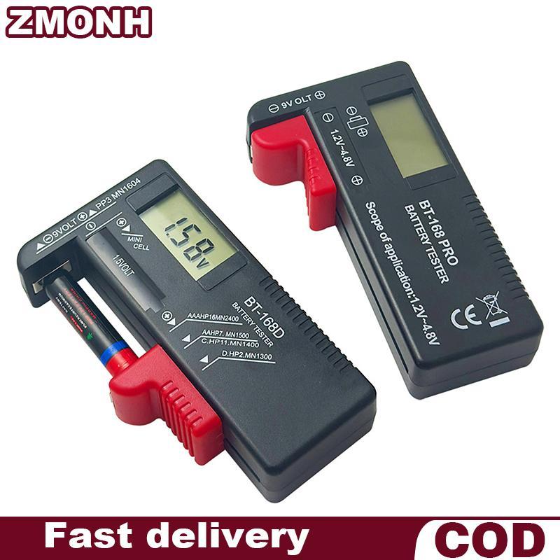 Zmo BT-168D Pin Tester phổ kỹ thuật số LCD Tester AA AAA CD 9V 1.5V nút di động điện áp pin điện áp 