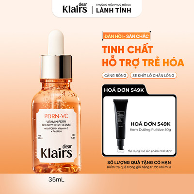 Dear, Klairs Tinh chất Vitamin PDRN Bouncy Pore Serum 35mL [FS]