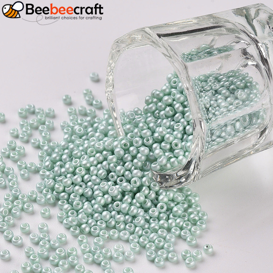 50gs 11 / 0 FGB Lớp A Sơn Nướng Hạt Thủy Tinh Tròn Azure 2.3x1.5mm Lỗ: 1mm 5300pcs / 50g
