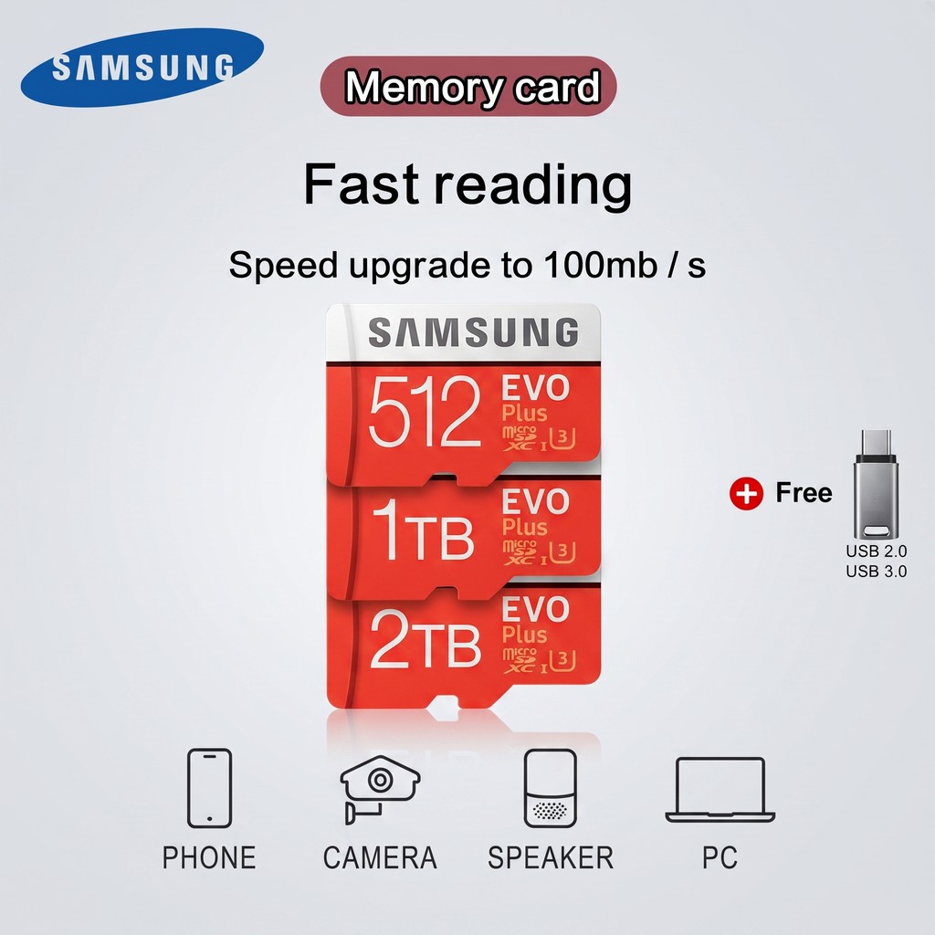 Thẻ Nhớ Samsung 512GB 1TB Thẻ SD Tốc Độ Cao micro SD Card 2TB