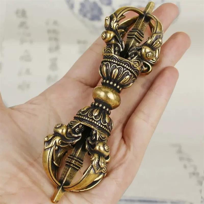 Đồng Handmade Năm Dây Vajra Pestle Puba Pestle 5 Dây Vajra Đồng Pestle Chơi Đồ Dùng Sưu Tập Nhà Sản 