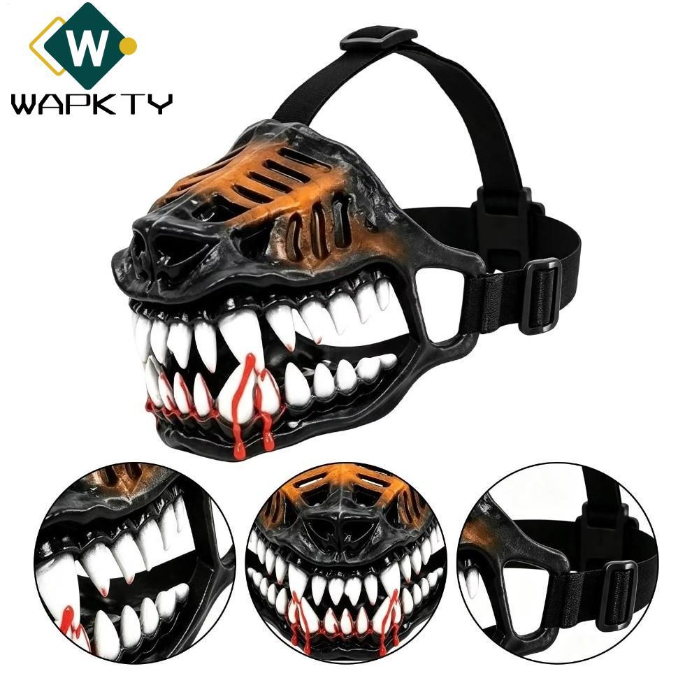 WAPKTY Dog Monster muzzle, Monster Hell Hound Style Hell Hound Hell Hound muzzle, Dây đeo có thể điề