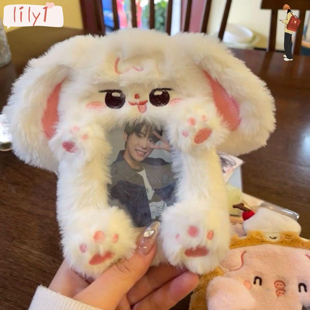 LILY Photocard, Sang Trọng Tai Thỏ / Border Collie Photo Card Holder, Phim Hoạt Hình Đa Năng Thẻ Trư