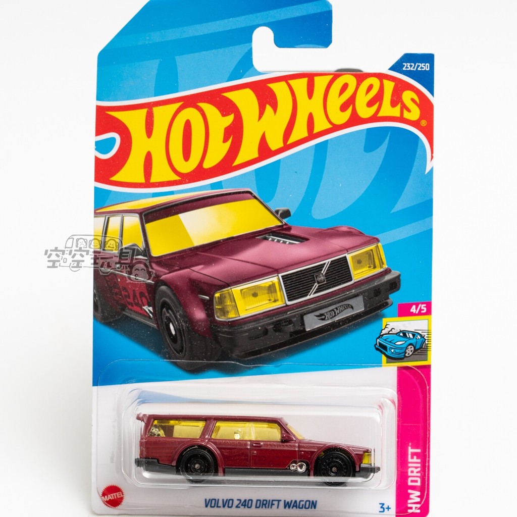 Hot Wheels 232 VOLVO 240 DRIFT WAGON rượu vang đỏ Hot Wheels Xe mô hình kim loại mô hình xe ô tô