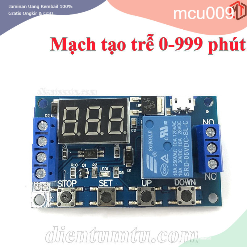 158 Mạch tạo trễ 0-999 phút dùng Relay JZ-801/M421 , Mạch hẹn giờ 5V-30V đóng ngắt thiết bị