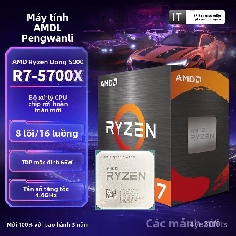CPU AMD Ryzen R7 5700X mới, 8 nhân 16 luồng, hiệu năng cao, dùng cho PC desktop, bền bỉ