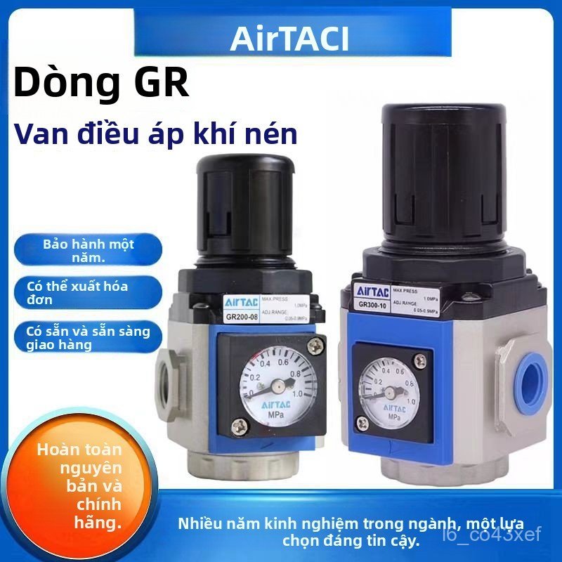 Van điều áp khí nén AirTAC GR200-08 GR300-10 400 điều chỉnh áp suất chính xác