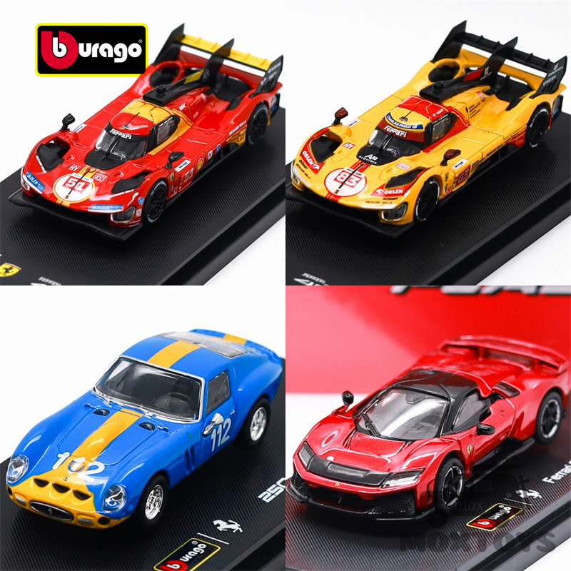 Bburago 1: 64 499P Le Mans Racing #51 Đỏ / Đua Le Mans 499P #83 Vàng / 250 GTO Xanh #112/ Xe mô hình