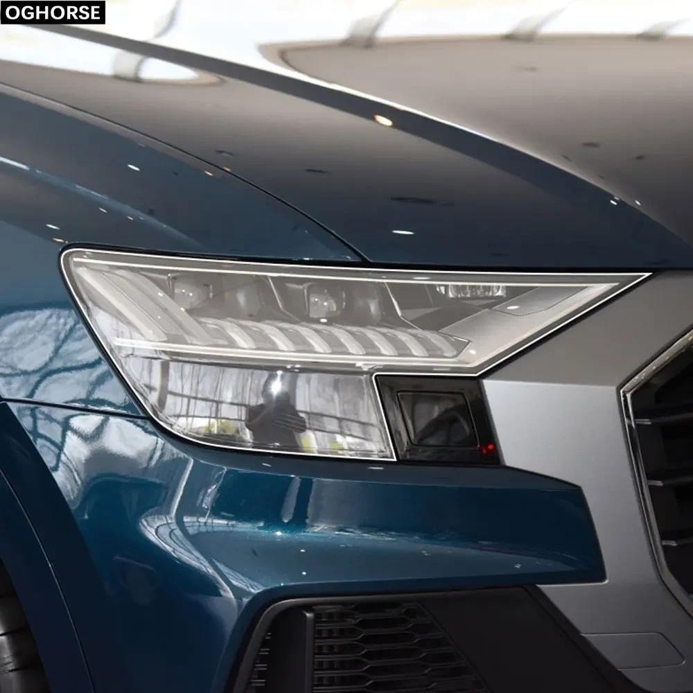 2 Chiếc Đèn Pha Ô Tô Bảo Vệ Phim Bảo Vệ Trong Suốt TPU Miếng Dán Cho Xe Audi Q8 SQ8 RSQ8 2019 2020 P